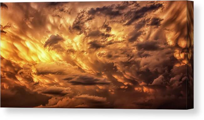 Fire Canvas Print featuring the photograph Fire in the Sky by Steve Sullivan