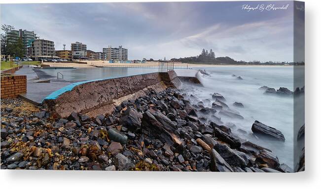 Forster Ocean Baths Australia Canvas Print featuring the digital art Forster Ocean Baths 99 by Kevin Chippindall