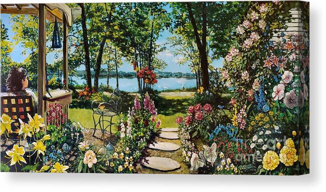 Garden Canvas Print featuring the painting Fran's Garden by Merana Cadorette