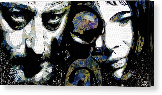 Pop Art Canvas Print featuring the painting Leon and Mathilda by Bobby Zeik