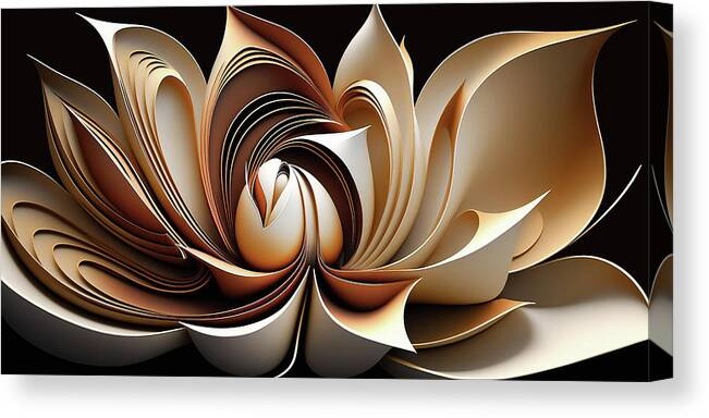 Lotusflower Canvas Print featuring the mixed media Lotus Flower Abstract by Jacky Gerritsen