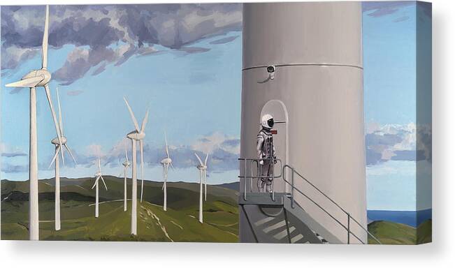 Astronaut Canvas Print featuring the painting Man of La Mancha by Scott Listfield