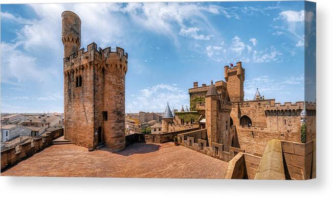 Fortification Canvas Print featuring the photograph Olite from the castle's terrace by Micah Offman