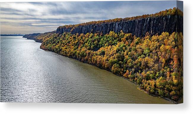 Autumn Canvas Print featuring the photograph Palisade Cliffs in Autumn by Kevin Suttlehan