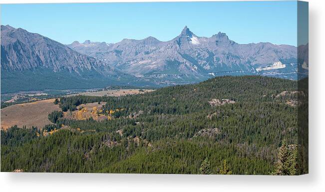 Wyoming Canvas Print featuring the photograph Pilot and Index Peaks by Steve Stuller