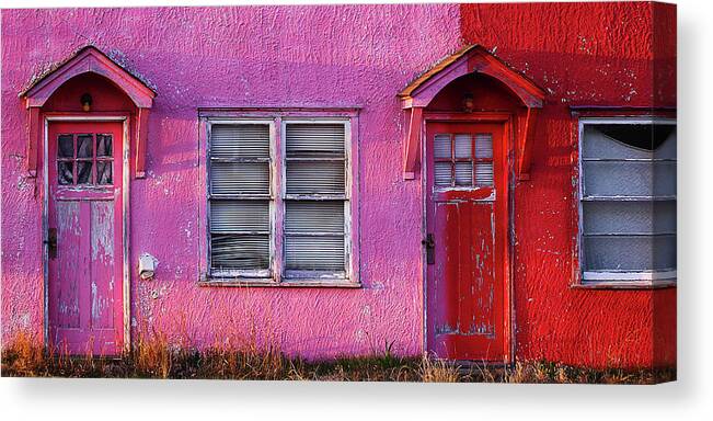 Motel Canvas Print featuring the photograph Pink and Red by Steve Sullivan