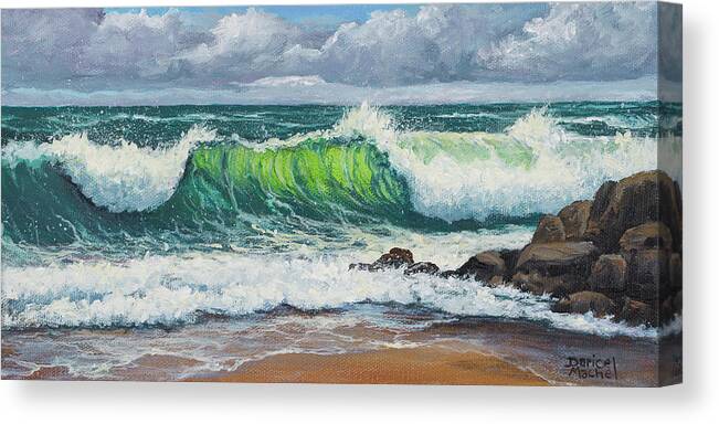 Seascape Canvas Print featuring the painting Rolling Waves by Darice Machel McGuire