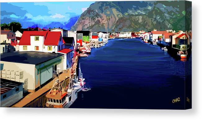Waterfront Canvas Print featuring the painting Scandinavia 3 by CHAZ Daugherty