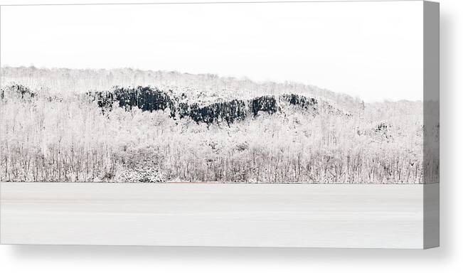 Landscape Canvas Print featuring the photograph Snowy Precipice by Robert Mintzes