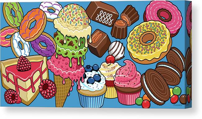 Pop Art Canvas Print featuring the digital art Sweet Tooth Wide Format by Ron Magnes