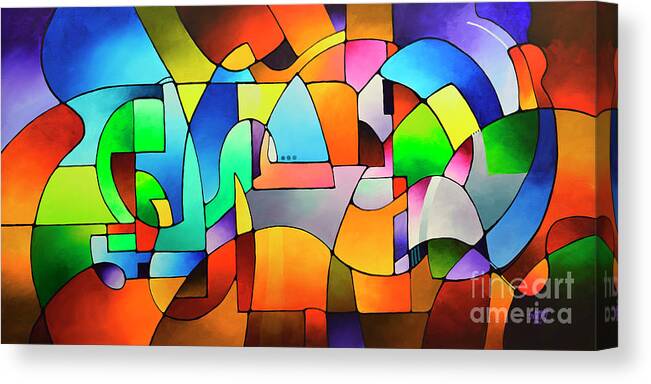 Synchronicity Canvas Print featuring the painting Synchronism by Sally Trace