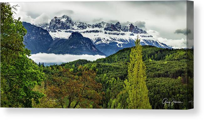 Gary-johnson Canvas Print featuring the photograph The Dolomites by Gary Johnson