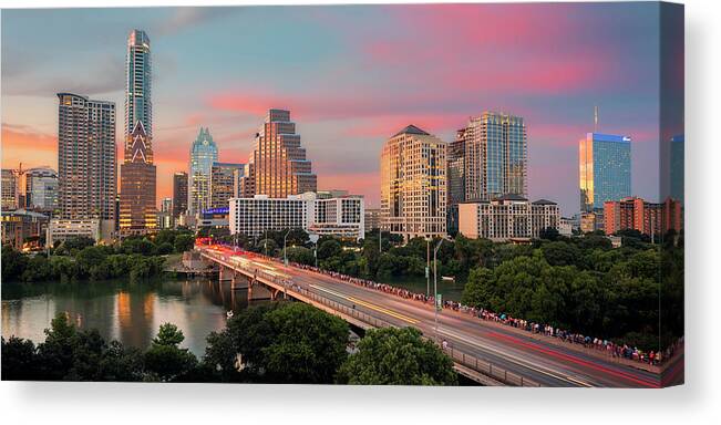 Austin Skyline Canvas Print featuring the photograph Town Lake by Slow Fuse Photography