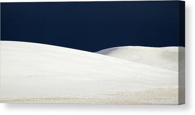 Landscapes Canvas Print featuring the photograph White Sands Dark Sky by Mary Lee Dereske