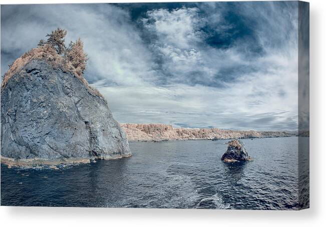 Infrared Canvas Print featuring the photograph Trinidad Shoreline #1 by Greg Nyquist