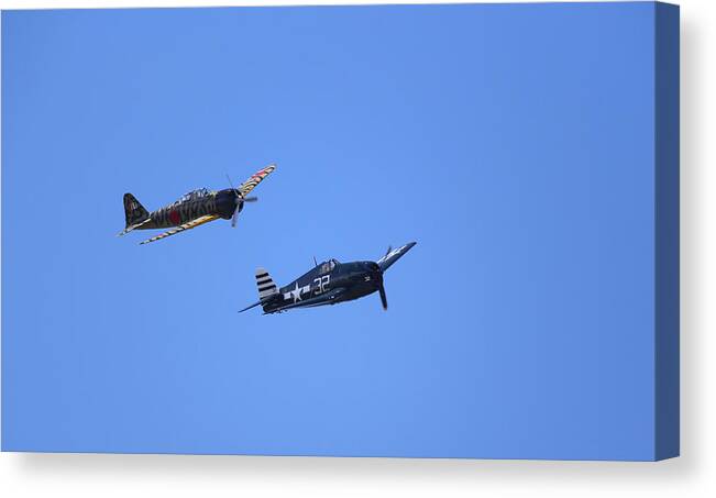 Grumman Canvas Print featuring the photograph WWII Planes #1 by Paul Fell