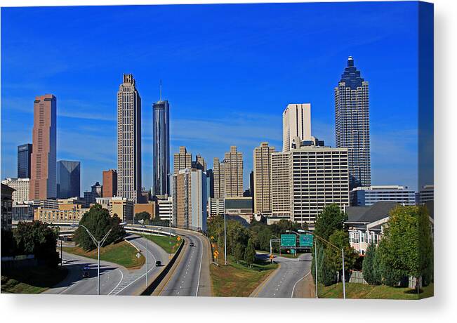 Atlanta Canvas Print featuring the photograph Atlanta, Georgia Downtown Skyline by Richard Krebs