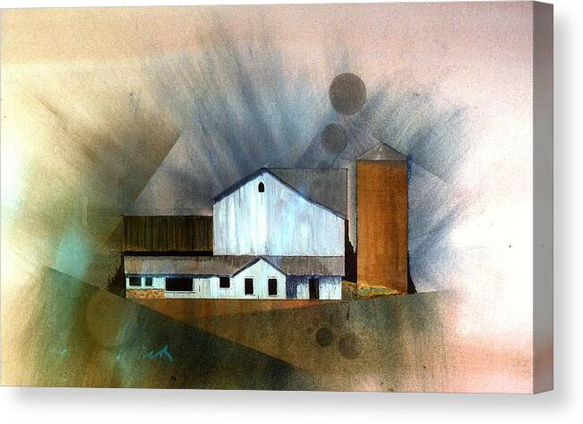 Barn Canvas Print featuring the painting Barn 1 by William Renzulli