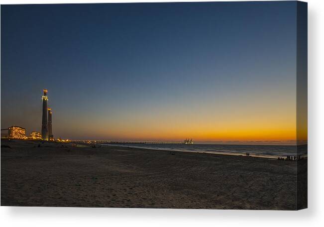 Israel Canvas Print featuring the photograph magical sunset moments at Caesarea by Ron Shoshani