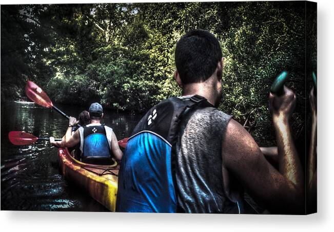 Kayaking Canvas Print featuring the photograph River Kayaking by Deborah Klubertanz