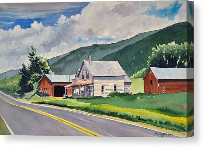 Country Life Canvas Print featuring the painting Route 101 by Thomas Stratton