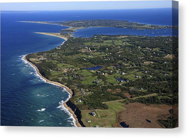 America Canvas Print featuring the photograph Western Side Of Block Island, New by Dave Cleaveland