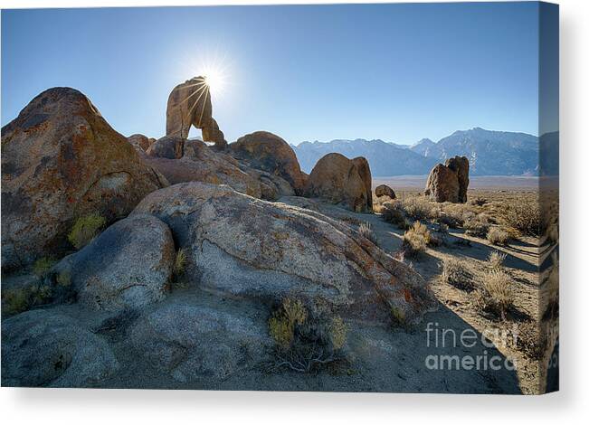 Alabama Hills Canvas Print featuring the photograph Alabama Hills Arch by Idaho Scenic Images Linda Lantzy