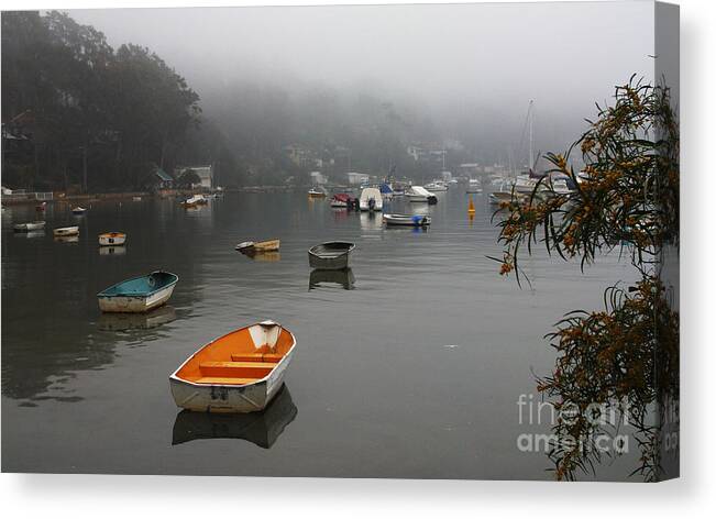 Mist Canvas Print featuring the photograph Careel Bay mist by Sheila Smart Fine Art Photography