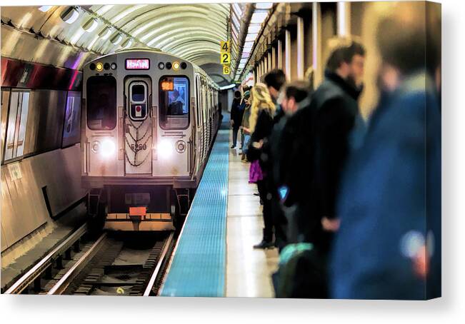 Chicago Canvas Print featuring the painting Chicago Subway by Christopher Arndt