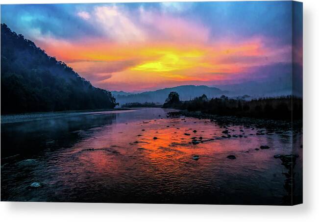 Landscape Canvas Print featuring the photograph Colors of Dawn by Pravine Chester
