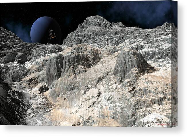 Neptune Canvas Print featuring the digital art Distance future by David Robinson