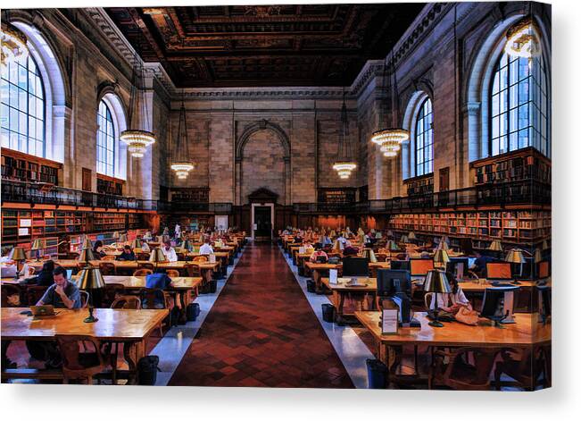 New York Canvas Print featuring the painting New York City Public Library Rose Reading Room by Christopher Arndt