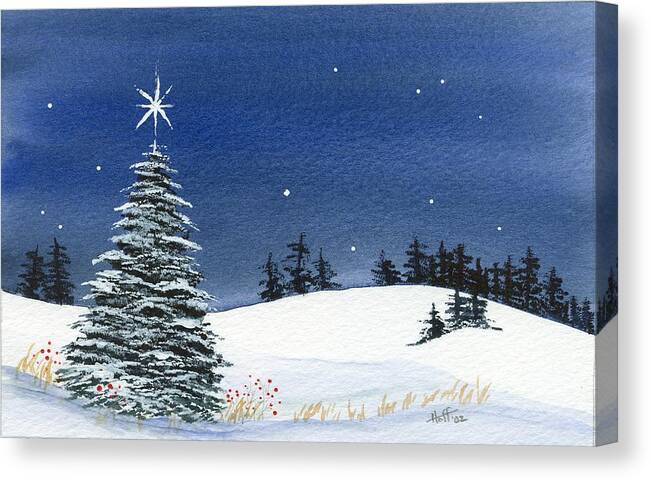 Winter Canvas Print featuring the painting Silent Night by Denise Hoff