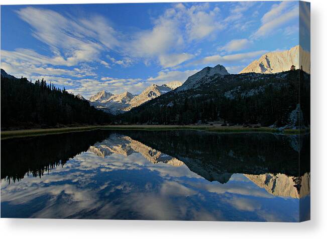 Landscape Canvas Print featuring the photograph When Mountains Kiss in Morning by Sean Sarsfield