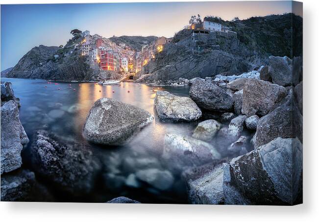 Puerto Canvas Print featuring the photograph Riomaggiore by Carlos Cremades