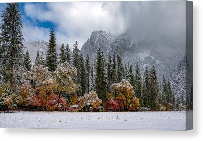 Yosemite Canvas Print featuring the photograph Yosemite After Snow Storm by Ning Lin