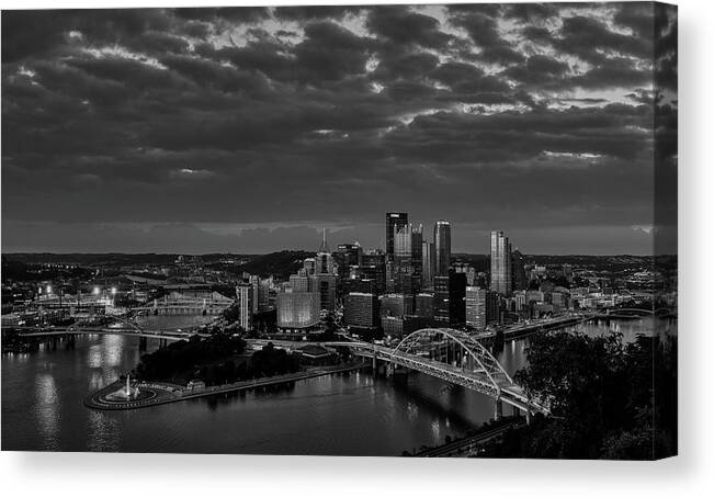 Pittsburgh Canvas Print featuring the photograph An Evening in Pittsburgh #4 by Mountain Dreams