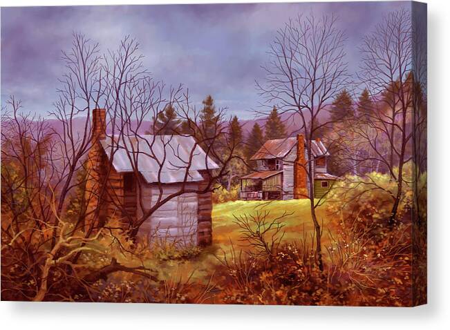 West Canvas Print featuring the painting Bluefield West Virginia by Hans Neuhart