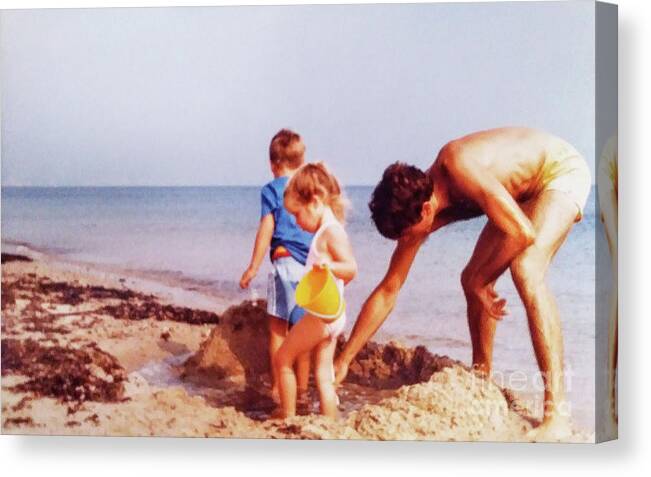 Beach Canvas Print featuring the painting Build Me a Sand Castle by Rita Brown