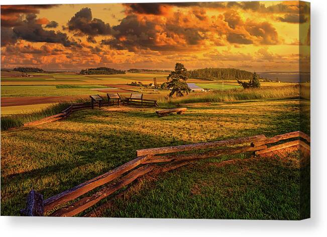 Ebey Canvas Print featuring the photograph Ebey Prairie #1 by Thomas Hall