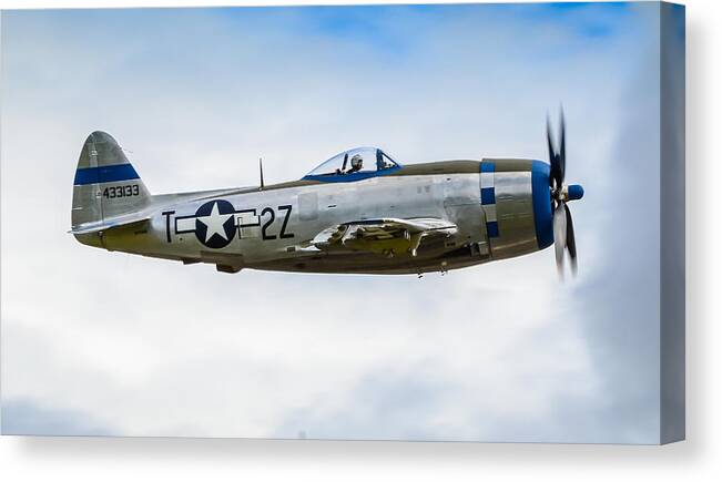 Ground Attack Day Canvas Print featuring the photograph  Republic P-47d Thunderbolt by Puget Exposure