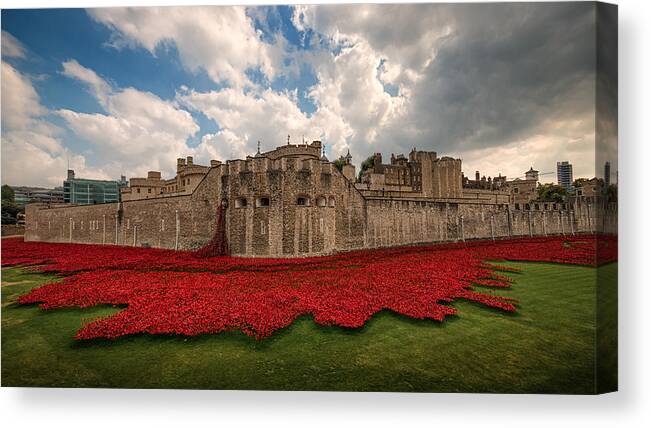 Tower Canvas Print featuring the photograph  Tower of London Remembers. by Ian Hufton
