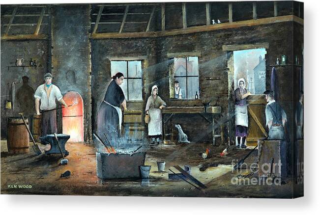 England Canvas Print featuring the painting Black Country Life - England by Ken Wood