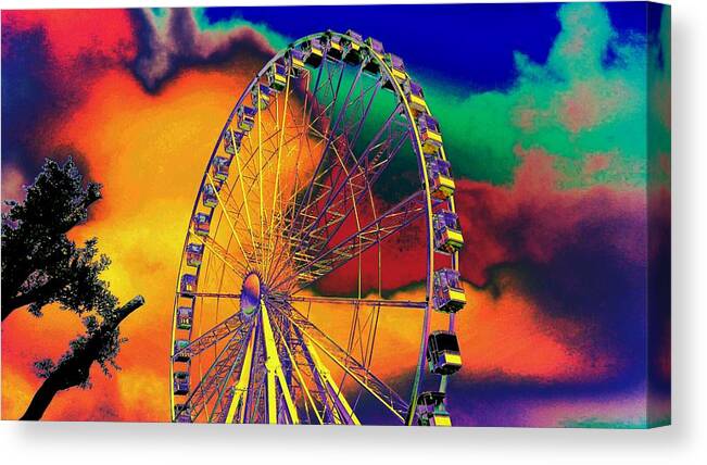 Bright Canvas Print featuring the photograph Bright Sky Big Wheel #1 by Candy Floss Happy