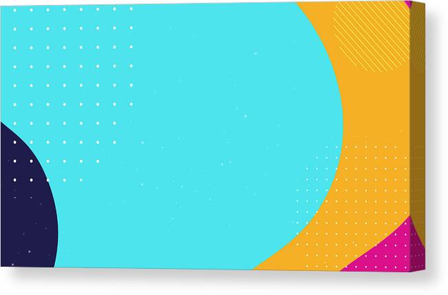 Curve Canvas Print featuring the drawing Colorful geometric background #1 by Nayanba Jadeja