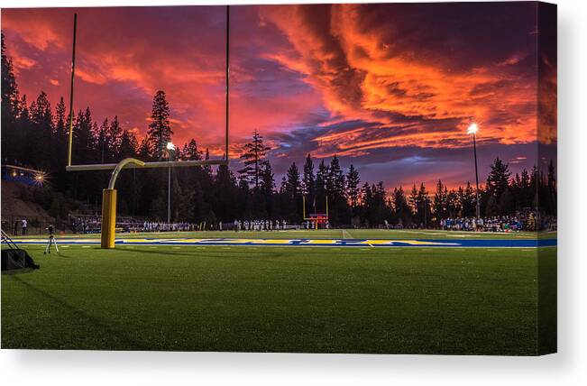 Canvas Print featuring the photograph Friday Night Lights #1 by AJ Marino 