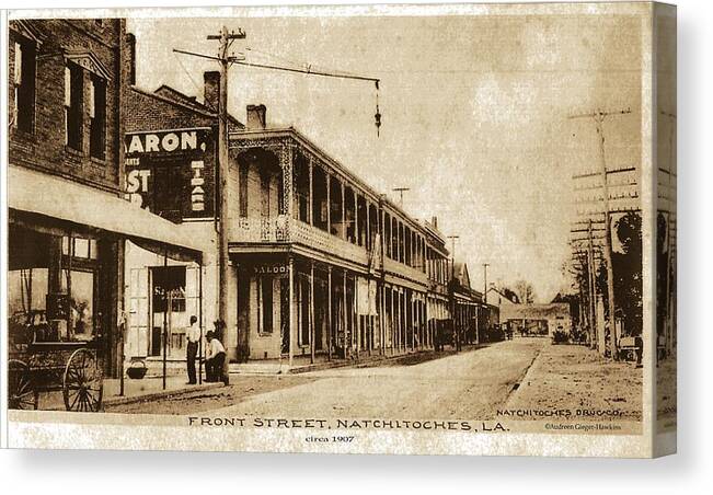 Front Street Canvas Print featuring the photograph Front Street c1907 by Audreen Gieger
