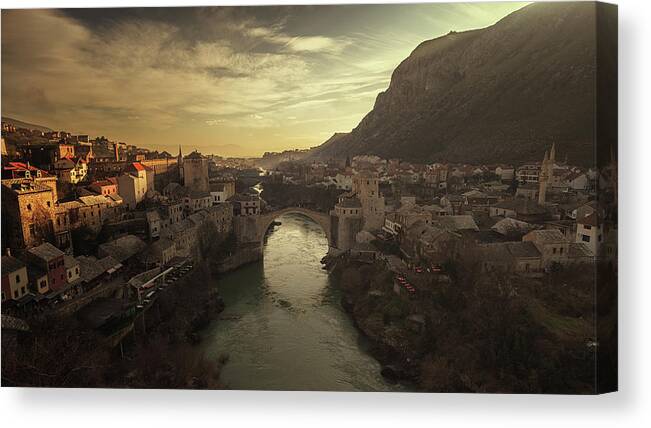 Mostar Canvas Print featuring the photograph Mostar #1 by Bez Dan