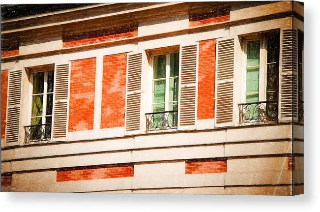 Paris Canvas Print featuring the photograph Paris Windows #1 by Bill Howard