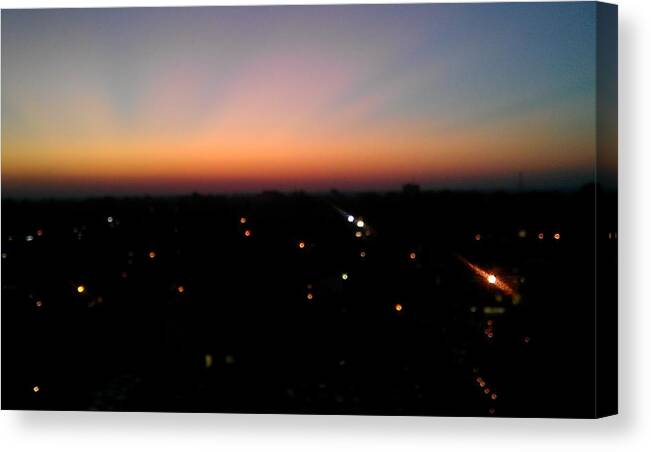 Sunset Canvas Print featuring the photograph Sunset Silhouette by Kenny Glover
